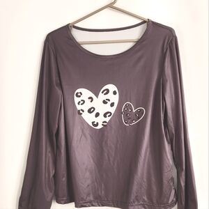 SHEIN 100% Polyester Long Sleeve pullover women's top Size L Gray